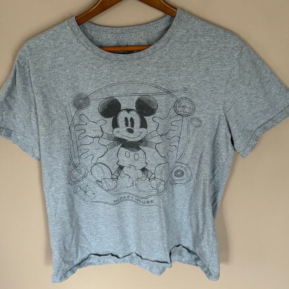 Disney Mickey Mouse Gray T-Shirt Large